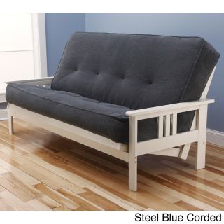 Kodiak Furniture Beli Mont Multi flex Antique White Wood Futon Frame With Innerspring Mattress Set Black Size Full
