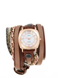 Womens Brown Multi Layer Wrap Watch by La Mer Collections