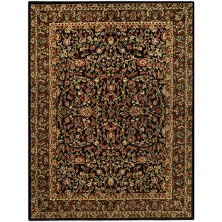 Pasha Collection Traditional Floral Garden Black 7'10 x 10'6 Area Rug 7x9   10x14 Rugs
