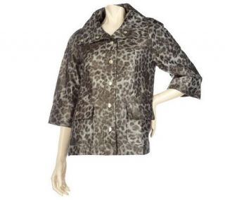 Susan Graver Choice of Animal Print or Solid Jacket w/ 3/4 Sleeves —