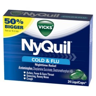 NyQuil Cold & Flu Nighttime Relief   24 LiquiCaps