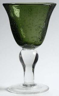 Artland Crystal Iris Sage Wine Glass   Sage Green Bowl, Bubble Glass