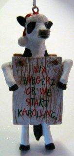 Kurt Adler "Nix Burgerz Or We Start Karolling" Chick Fil A Christmas Ornament  Decorative Hanging Ornaments  