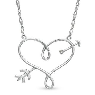 Precious Moments® Diamond Accent Heart with Arrow Necklace in