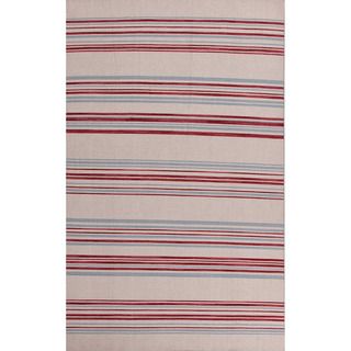 Indoor Handmade Flat weave Stripe patterned Multicolor Rug (4 X 6)