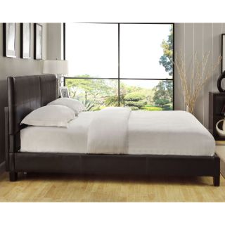 Square Platform King Or Cal King Synthetic Leather Upholstery Bed Frame