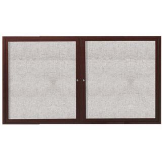 AARCO Enclosed Bulletin Board ODCC Size 36 H x 60 W x 2 D, Finish Walnut