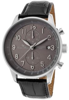Lucien Piccard 10503 014 BK  Watches,Mens Montilla Chronograph Grey Dial Black Genuine Leather, Chronograph Lucien Piccard Quartz Watches