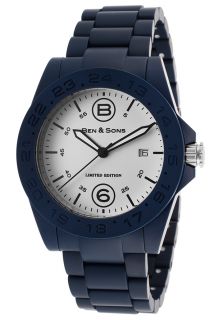 Ben & Sons 10002 BLB 22  Watches,The General Limited Edition Matte Blue Ceramic 24 Hour Bezel, Fashion Ben & Sons Quartz Watches