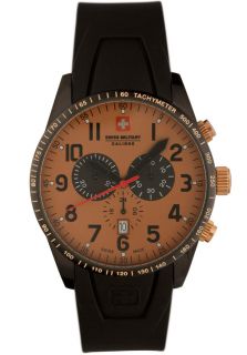 Swiss Military Calibre 06 4R4 13 002  Watches,Mens Red Star Chronograph Gold Tone Dial Black Rubber, Casual Swiss Military Calibre Quartz Watches