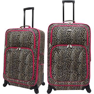 U.S. Traveler Fashion Leopard 2 Piece Spinner Luggage Set