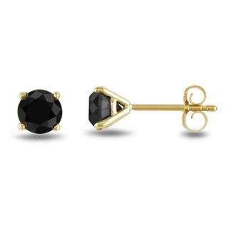 CT. T.W. Enhanced Black Diamond Stud Earrings in 10K Gold   Zales
