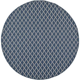 Safavieh Courtyard Navy/beige Indoo/outdoor Stain resistant Rug (67 Round)