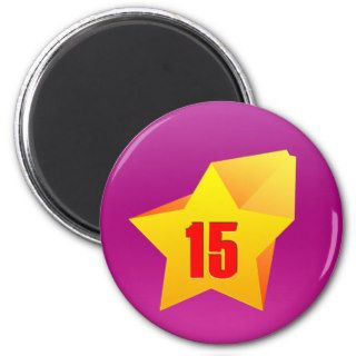 All Star Fifteen years old Birthday Refrigerator Magnets