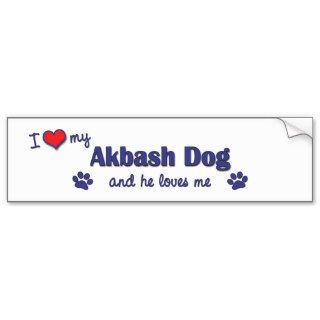 I Love My Akbash Dog (Male Dog) Bumper Stickers