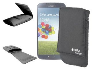 DURAGADGET Black Cushioned Cover With Velcro Closure & Belt Loop For Samsung Galaxy S5 / SV, Galaxy S4 / S IV I9500, Galaxy S4 Mini (GT I9195), Samsung Galaxy S4 Active, Galaxy Note 2 (N7100) & Wave 575  Photographic Equipment Bag Accessories  Ca