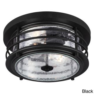 Sauganash 2 light Outdoor Ceiling Flush Mount With Clear Seeded Glass