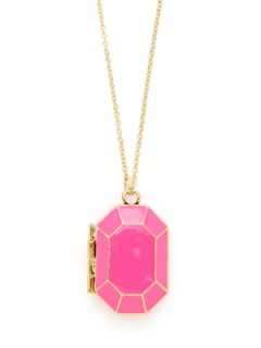 Pink Enamel Locket Pendant Necklace by kate spade new york