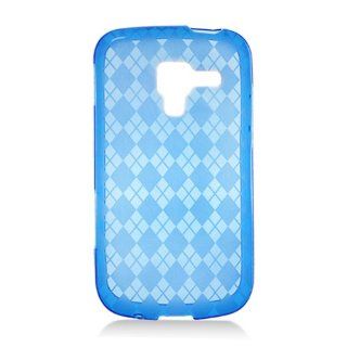 Samsung Exhilarate i577 Case   Blue Hexagonal Pattern Candy Skin TPU Gel Cover Cell Phones & Accessories