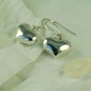 silver heart earrings by highland angel