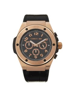 Oversized Round Rose Gold Watch by Cerruti