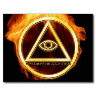 Illuminati on Fire Post Card