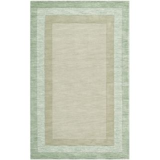 Safavieh Hand made Impressions Green/ Beige Wool Rug (76 X 96)