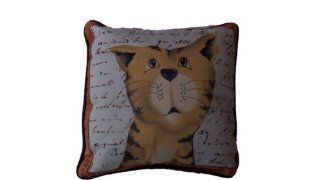 Purrfect Poses Decorative Yellow Cat Pillow   Throw Pillows