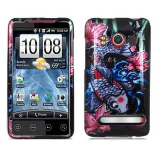 Hard Plastic Snap on Cover Fits HTC EVO 4G, PC36100 Koi Fish Transparent Sprint (does not fit HTC EVO 4G LTE) Cell Phones & Accessories