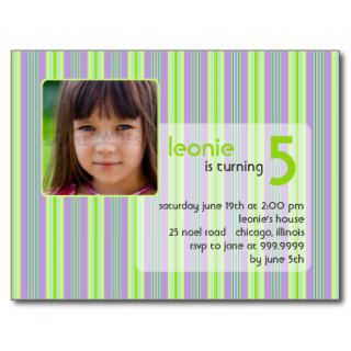 Retro Stripes • Birthday Invitation Post Card