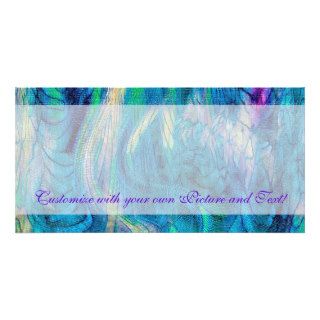 Colorful Abstract Peacock Art Name Your Photo Card