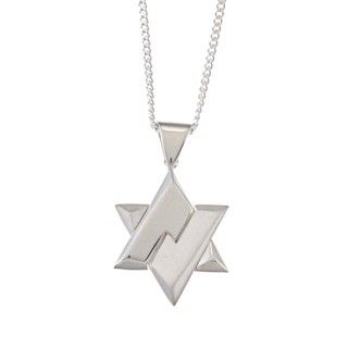 Two tone Sterling Silver 'Star of David' Necklace Religious Necklaces