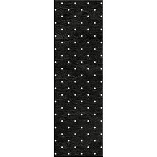 Handmade Flat weave Geometric pattern Gray/ Black Reversible Rug (26 X 8)