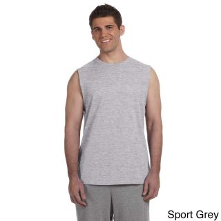 Gildan Gildan Mens Ultra Cotton Sleeveless T shirt Grey Size L