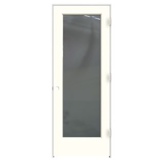 ReliaBilt 1 Panel Square Hollow Core Textured Molded Composite Left Hand Mirrored Interior Single Prehung Door (Common 80 in x 32 in; Actual 81.68 in x 33.56 in)