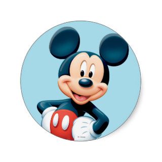 Mickey Mouse 6 Round Stickers