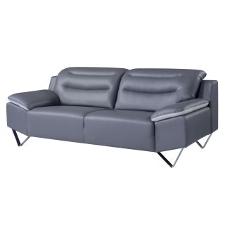 Natalie Dark Grey/ Light Grey Bonded Leather Sofa