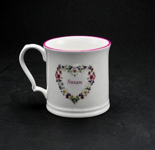 girl's personalised christening mug by susan rose china