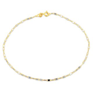Mirror Link Anklet in 10K Two Tone Gold   9.5   Zales