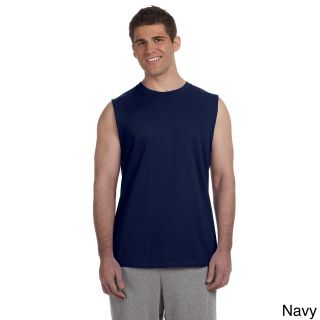Gildan Gildan Mens Ultra Cotton Sleeveless T shirt Navy Size L