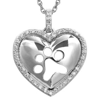 ASPCA® Tender Voices™ 1/8 CT. T.W. Diamond Heart with Paw Print