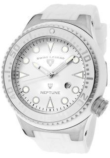 Swiss Legend 21818D 02 WHT  Watches,Mens Neptune White Dial White Rubber, Casual Swiss Legend Quartz Watches