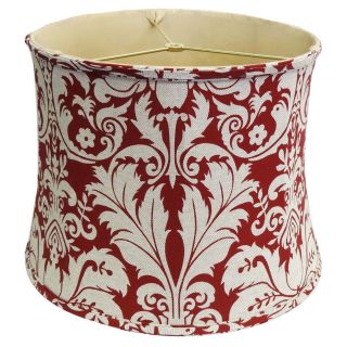 Red Damask Linen Lamp Shade