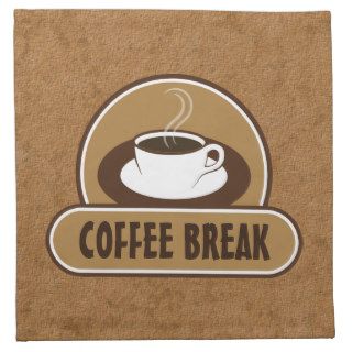 Cafe Cup Coffee Break Brown Cloth Cocktail Napkins Cloth Napkin