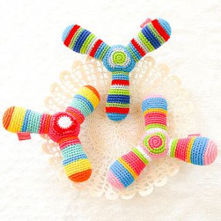 handmade crochet propeller rattle by lavish + delight