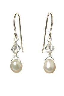 pearl flower earrings by yarwood white