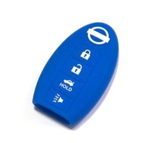 Nissan Blue Silicone Protecting Smart Key Remote Car Case Cover Fob Holder for Teana Sylphy Almera Altima Murano Fairlady Mica 4 Buttons Single Pack Automotive