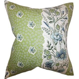 Pillow Collection Inc Elske Floral Down Filled Throwpillow Cactus Green Green Size 18 x 18