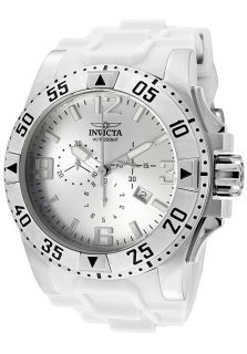Invicta 1416  Watches,Mens Excursion/Reserve Chronograph Silver Dial White Polyurethane, Chronograph Invicta Quartz Watches