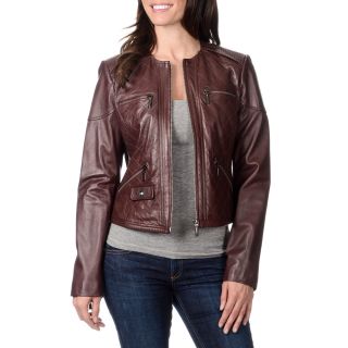 Bernardo Womens Quilted Leather Jacket